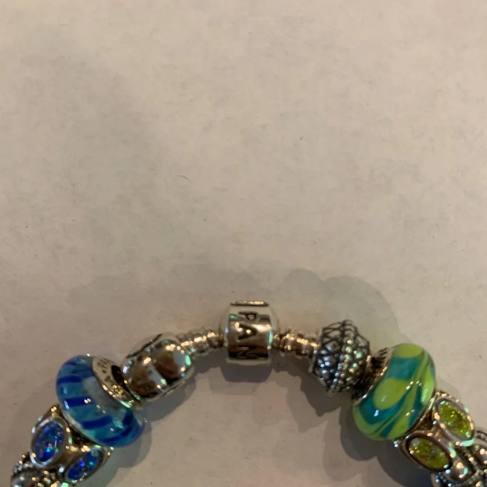 Pandora 8 inch Silver Charm Bracelet with 24 charms